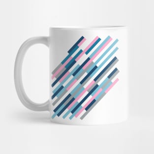 Bricks Rotate 45 Blue and Pink Mug